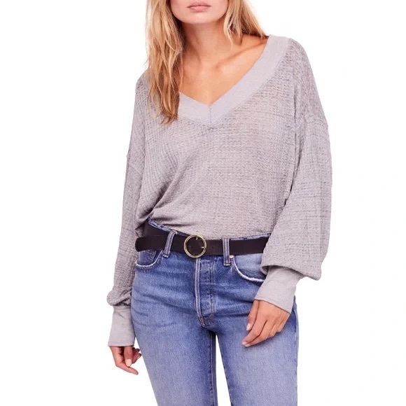 Free People Sweaters - Free People We the Free South Size Thermal Top in Chrome - Size Small, Like New